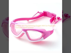 Niños Anti niebla Gafas de natación con tapones para las orejas Lentes de gran tamaño Gafas deportivas